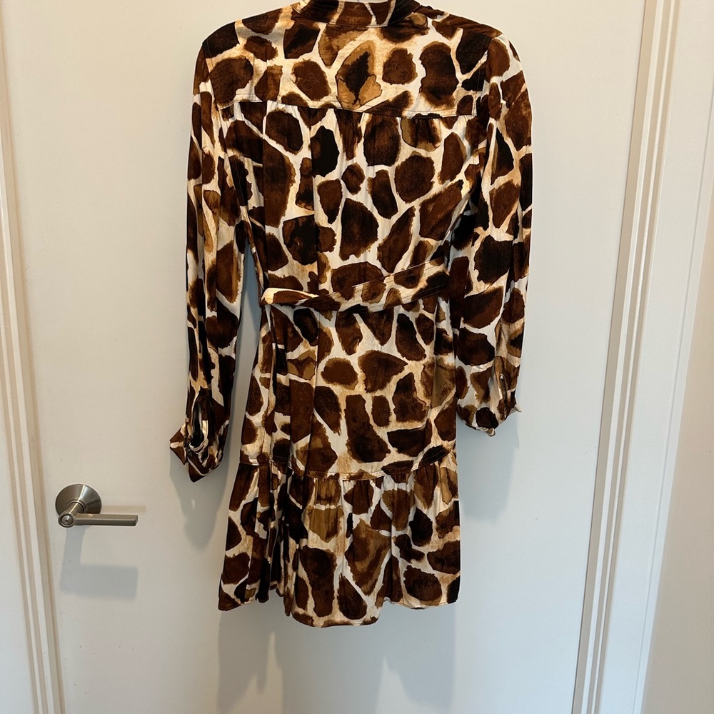 Banana Republic Brown and White Leopard Print Mini Dress - Picture 3 of 3